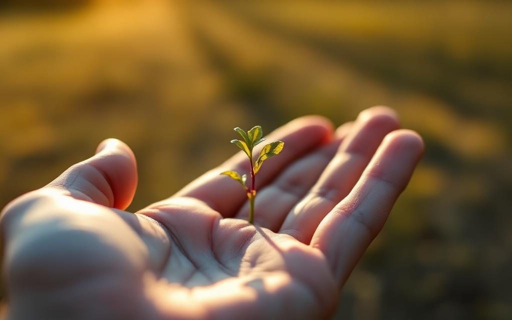 Sprout in an open palm